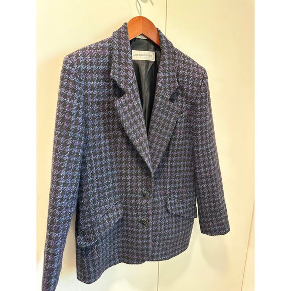 Vintage 90s Liz Tweed Blazer in Purple Size 8M Classic Heritage Preppy - Picture 10 of 11